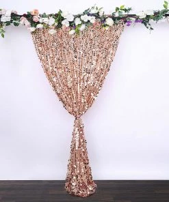 HIER_3110 8ftx8ft Blush/Rose Gold Big Payette Sequin Photography Booth Backdrop