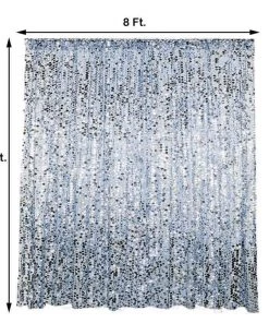 HIER_3110 Big Event Backdrops & Décor 8ftx8ft Dusty Blue Big Payette Sequin Photography Backdrop Curtain