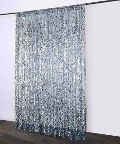 HIER_3110 Big Event Backdrops & Décor 8ftx8ft Dusty Blue Big Payette Sequin Photography Backdrop Curtain