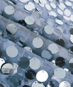 HIER_3110 Big Event Backdrops & Décor 8ftx8ft Dusty Blue Big Payette Sequin Photography Backdrop Curtain