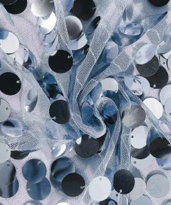 HIER_3110 Big Event Backdrops & Décor 8ftx8ft Dusty Blue Big Payette Sequin Photography Backdrop Curtain