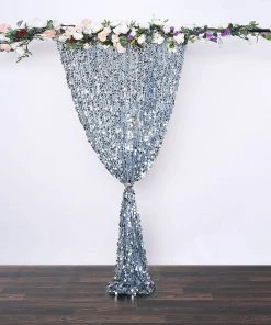 HIER_3110 Big Event Backdrops & Décor 8ftx8ft Dusty Blue Big Payette Sequin Photography Backdrop Curtain