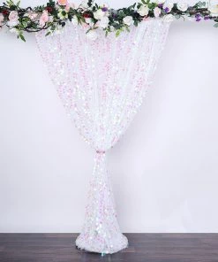 HIER_3110 8ftx8ft Iridescent Big Payette Sequin Photography Backdrop Curtain