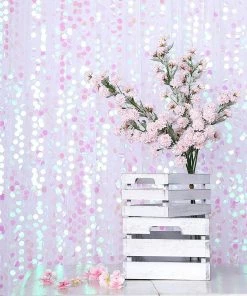 HIER_3110 8ftx8ft Iridescent Big Payette Sequin Photography Backdrop Curtain