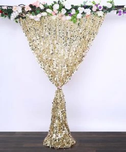 HIER_3110 Big Event Backdrops & Décor 8ftx8ft Champagne Big Payette Sequin Photography Booth Backdrop
