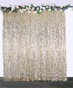 HIER_3110 Big Event Backdrops & Décor 8ftx8ft Champagne Big Payette Sequin Photography Booth Backdrop