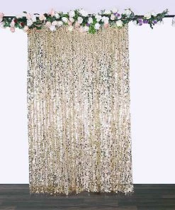 HIER_3110 Big Event Backdrops & Décor 8ftx8ft Champagne Big Payette Sequin Photography Booth Backdrop