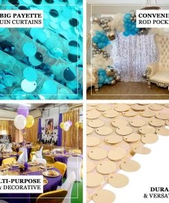 HIER_3110 Big Event Backdrops & Décor 8ftx8ft Dusty Blue Big Payette Sequin Photography Backdrop Curtain