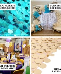 HIER_3110 Big Event Backdrops & Décor 8ftx8ft Champagne Big Payette Sequin Photography Booth Backdrop