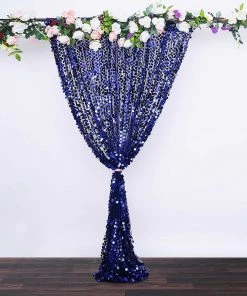 HIER_3110 8ftx8ft Navy Blue Big Payette Sequin Photography Booth Backdrop