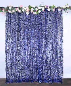 HIER_3110 8ftx8ft Navy Blue Big Payette Sequin Photography Booth Backdrop