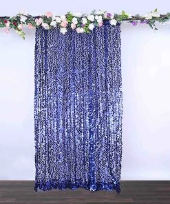 HIER_3110 8ftx8ft Navy Blue Big Payette Sequin Photography Booth Backdrop