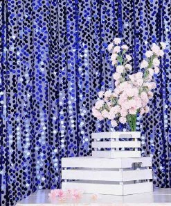 HIER_3110 8ftx8ft Navy Blue Big Payette Sequin Photography Booth Backdrop