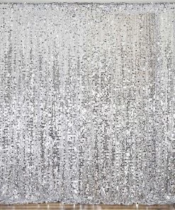 HIER_3110 Backdrop Panels 20ftx10ft Silver Big Payette Sequin Photography Booth Backdrop Curtain