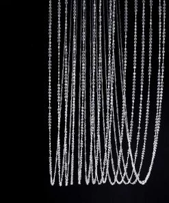 HIER_3110 Big Event Backdrops & Décor 15 Strands | 15ft Crystal Beaded Ceiling Drape Curtains & Hanging Kit