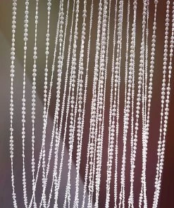 HIER_3110 Big Event Backdrops & Décor 15 Strands | 15ft Crystal Beaded Ceiling Drape Curtains & Hanging Kit