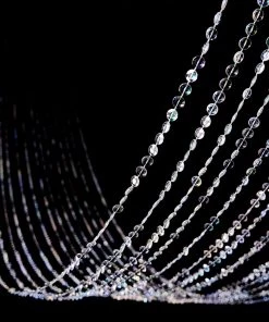 HIER_3110 Big Event Backdrops & Décor 15 Strands | 15ft Crystal Beaded Ceiling Drape Curtains & Hanging Kit