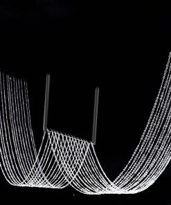 HIER_3110 Big Event Backdrops & Décor 15 Strands | 15ft Crystal Beaded Ceiling Drape Curtains & Hanging Kit