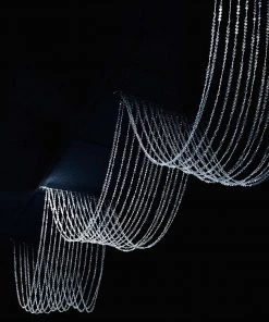 HIER_3110 Big Event Backdrops & Décor 15 Strands | 15ft Crystal Beaded Ceiling Drape Curtains & Hanging Kit