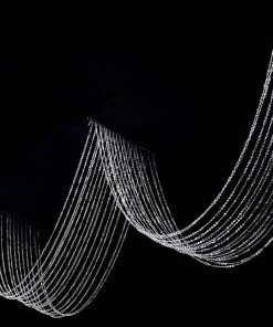 HIER_3110 Big Event Backdrops & Décor 15 Strands | 15ft Crystal Beaded Ceiling Drape Curtains & Hanging Kit