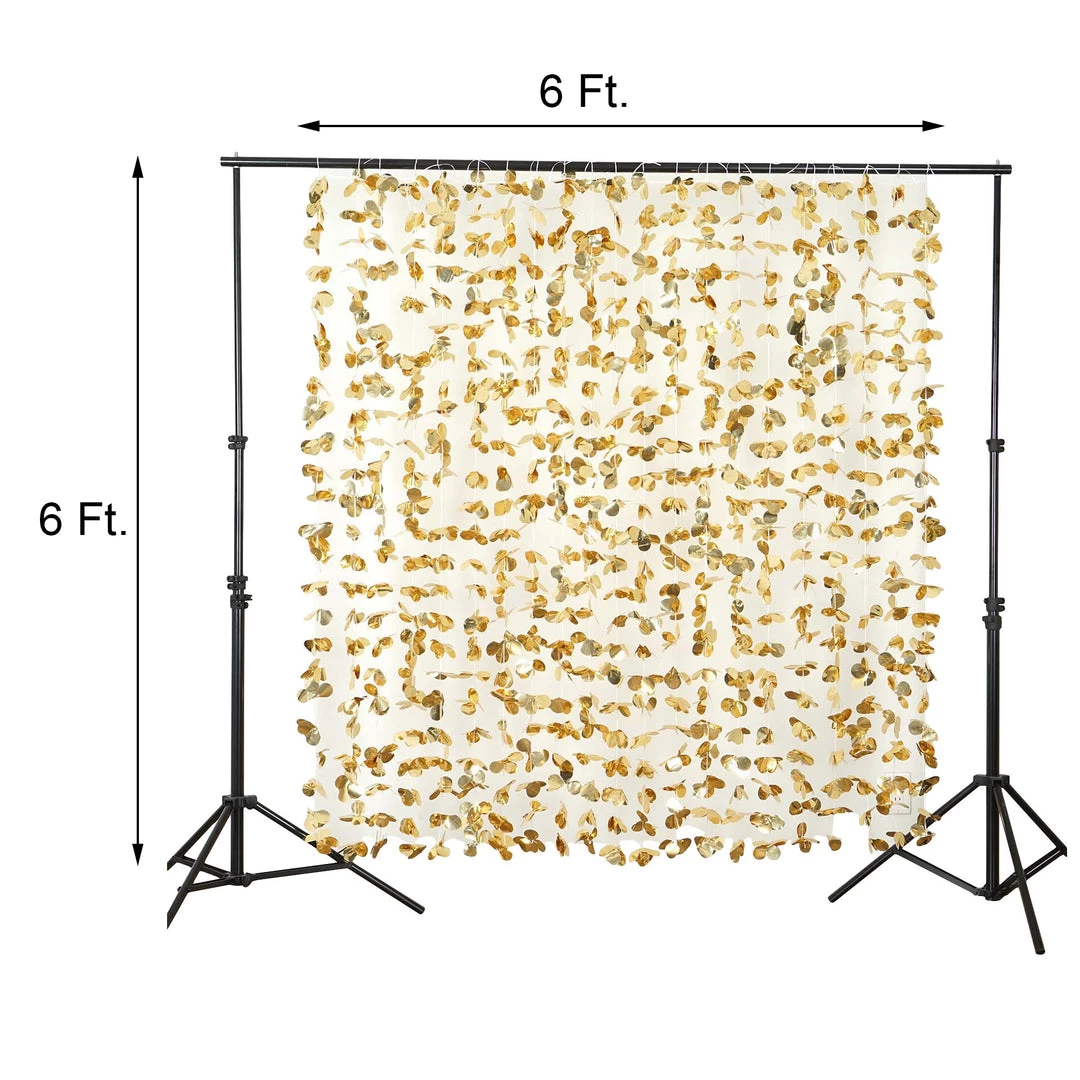 HIER_3110 6ft Metallic Gold Foil Hanging Flower Garland Backdrop Doorway Curtain Big Event Backdrops & Décor 3 HIER_3110 6ft Metallic Gold Foil Hanging Flower Garland Backdrop Doorway Curtain Big Event Backdrops & Décor