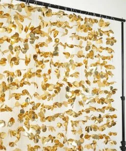 HIER_3110 6ft Metallic Gold Foil Hanging Flower Garland Backdrop Doorway Curtain Big Event Backdrops & Décor 17 HIER_3110 6ft Metallic Gold Foil Hanging Flower Garland Backdrop Doorway Curtain Big Event Backdrops & Décor