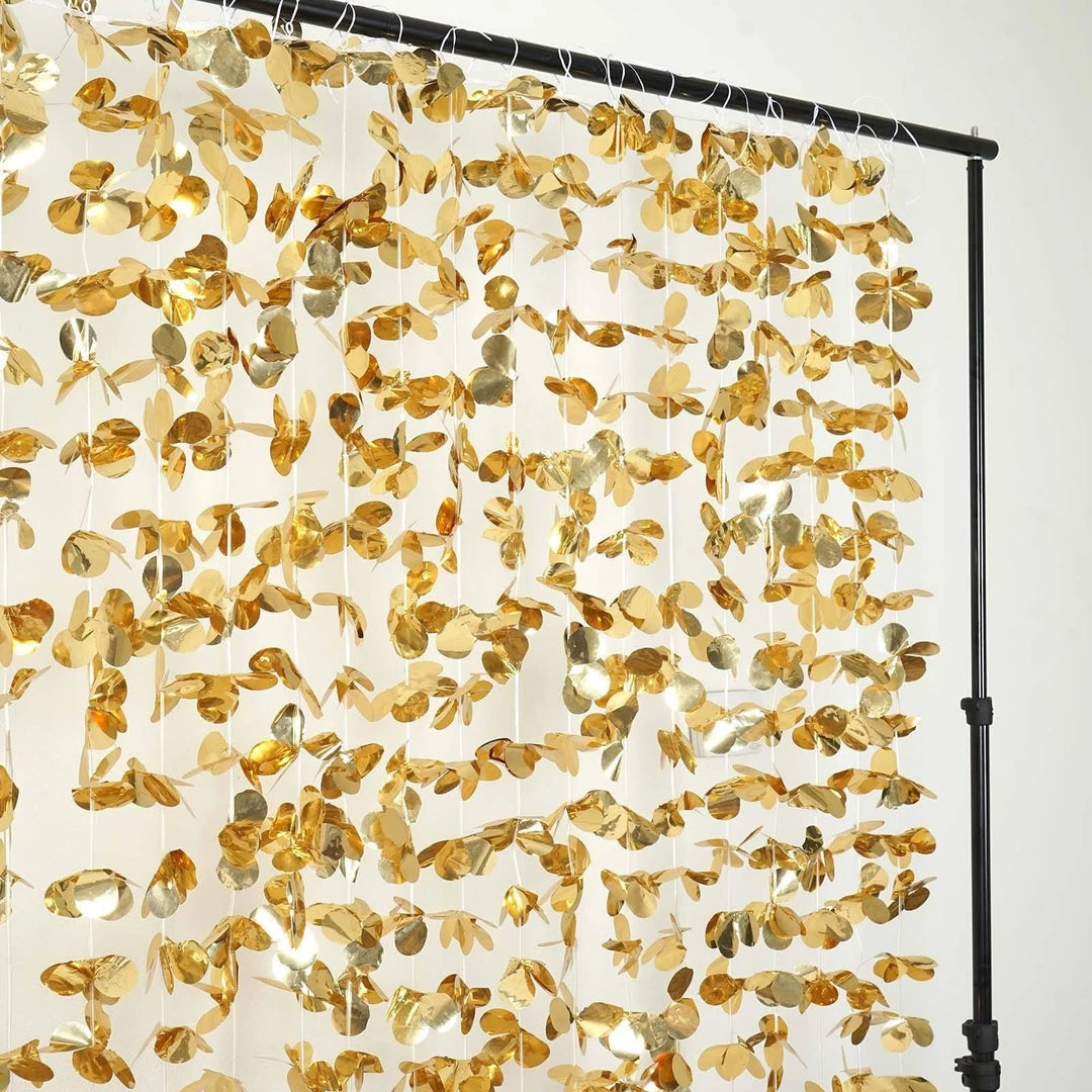 HIER_3110 6ft Metallic Gold Foil Hanging Flower Garland Backdrop Doorway Curtain Big Event Backdrops & Décor 8 HIER_3110 6ft Metallic Gold Foil Hanging Flower Garland Backdrop Doorway Curtain Big Event Backdrops & Décor