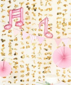 HIER_3110 6ft Metallic Gold Foil Hanging Flower Garland Backdrop Doorway Curtain Big Event Backdrops & Décor 18 HIER_3110 6ft Metallic Gold Foil Hanging Flower Garland Backdrop Doorway Curtain Big Event Backdrops & Décor