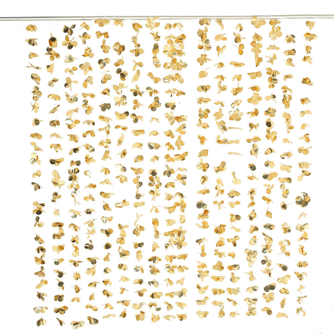 HIER_3110 6ft Metallic Gold Foil Hanging Flower Garland Backdrop Doorway Curtain Big Event Backdrops & Décor 10 HIER_3110 6ft Metallic Gold Foil Hanging Flower Garland Backdrop Doorway Curtain Big Event Backdrops & Décor