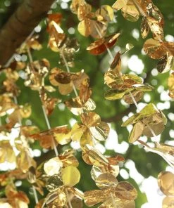 HIER_3110 6ft Metallic Gold Foil Hanging Flower Garland Backdrop Doorway Curtain Big Event Backdrops & Décor 15 HIER_3110 6ft Metallic Gold Foil Hanging Flower Garland Backdrop Doorway Curtain Big Event Backdrops & Décor