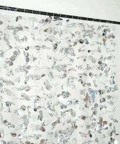 HIER_3110 Big Event Backdrops & Décor 6ft Metallic Silver Foil Hanging Flower Garland Backdrop Curtain 15 HIER_3110 Big Event Backdrops & Décor 6ft Metallic Silver Foil Hanging Flower Garland Backdrop Curtain