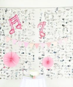 HIER_3110 Big Event Backdrops & Décor 6ft Metallic Silver Foil Hanging Flower Garland Backdrop Curtain 16 HIER_3110 Big Event Backdrops & Décor 6ft Metallic Silver Foil Hanging Flower Garland Backdrop Curtain