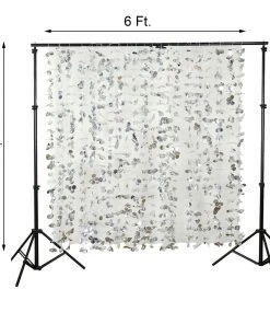 HIER_3110 Big Event Backdrops & Décor 6ft Metallic Silver Foil Hanging Flower Garland Backdrop Curtain 11 HIER_3110 Big Event Backdrops & Décor 6ft Metallic Silver Foil Hanging Flower Garland Backdrop Curtain