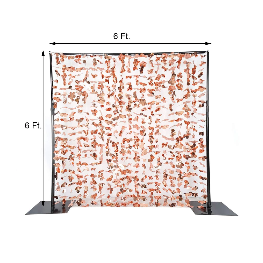 HIER_3110 Big Event Backdrops & Décor 6ft Metallic Blush/Rose Gold Foil Hanging Flower Garland Backdrop 3 HIER_3110 Big Event Backdrops & Décor 6ft Metallic Blush/Rose Gold Foil Hanging Flower Garland Backdrop