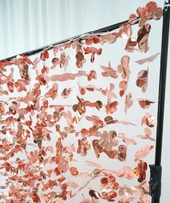 HIER_3110 Big Event Backdrops & Décor 6ft Metallic Blush/Rose Gold Foil Hanging Flower Garland Backdrop 20 HIER_3110 Big Event Backdrops & Décor 6ft Metallic Blush/Rose Gold Foil Hanging Flower Garland Backdrop