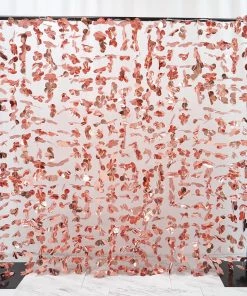 HIER_3110 Big Event Backdrops & Décor 6ft Metallic Blush/Rose Gold Foil Hanging Flower Garland Backdrop 21 HIER_3110 Big Event Backdrops & Décor 6ft Metallic Blush/Rose Gold Foil Hanging Flower Garland Backdrop