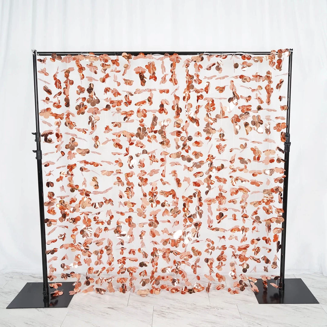HIER_3110 Big Event Backdrops & Décor 6ft Metallic Blush/Rose Gold Foil Hanging Flower Garland Backdrop 6 HIER_3110 Big Event Backdrops & Décor 6ft Metallic Blush/Rose Gold Foil Hanging Flower Garland Backdrop
