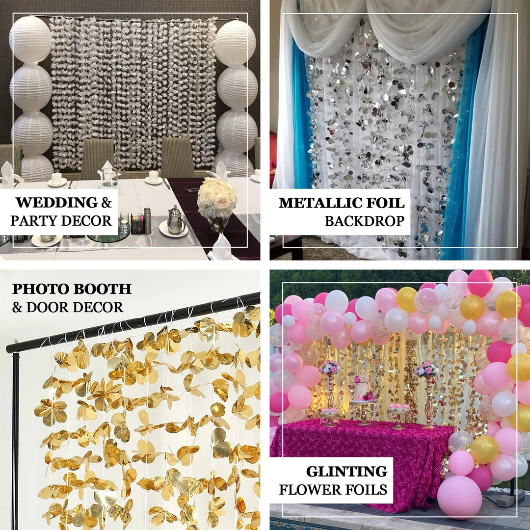 HIER_3110 Big Event Backdrops & Décor 6ft Metallic Blush/Rose Gold Foil Hanging Flower Garland Backdrop 4 HIER_3110 Big Event Backdrops & Décor 6ft Metallic Blush/Rose Gold Foil Hanging Flower Garland Backdrop