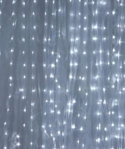 HIER_3110 18ftx9ft | White Sheer Organza & Cool LED Lights Photography Backdrop Backdrop Panels 16 HIER_3110 18ftx9ft | White Sheer Organza & Cool LED Lights Photography Backdrop Backdrop Panels