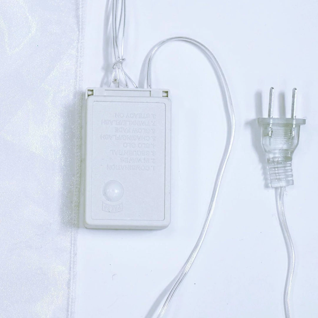 HIER_3110 18ftx9ft | White Sheer Organza & Cool LED Lights Photography Backdrop Backdrop Panels 8 HIER_3110 18ftx9ft | White Sheer Organza & Cool LED Lights Photography Backdrop Backdrop Panels