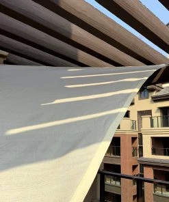 HIER_3130 12ftx16ft Ivory UV Block Sun Shade Sail, Hanging Outdoor Patio Canopy Hanging Ceiling Decorations 23 HIER_3130 12ftx16ft Ivory UV Block Sun Shade Sail, Hanging Outdoor Patio Canopy Hanging Ceiling Decorations