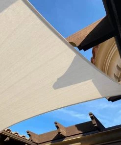 HIER_3130 12ftx16ft Ivory UV Block Sun Shade Sail, Hanging Outdoor Patio Canopy Hanging Ceiling Decorations 26 HIER_3130 12ftx16ft Ivory UV Block Sun Shade Sail, Hanging Outdoor Patio Canopy Hanging Ceiling Decorations