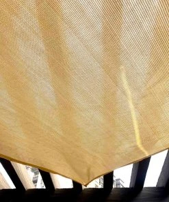 HIER_3130 8ftx10ft Tan UV Block Sun Shade Sail, Hanging Outdoor Patio Canopy Hanging Ceiling Decorations