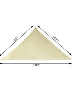 HIER_3130 10ftx10ftx14ft Ivory Triangular UV Block Sun Shade Sail, Patio Canopy Hanging Ceiling Decorations 19 HIER_3130 10ftx10ftx14ft Ivory Triangular UV Block Sun Shade Sail, Patio Canopy Hanging Ceiling Decorations