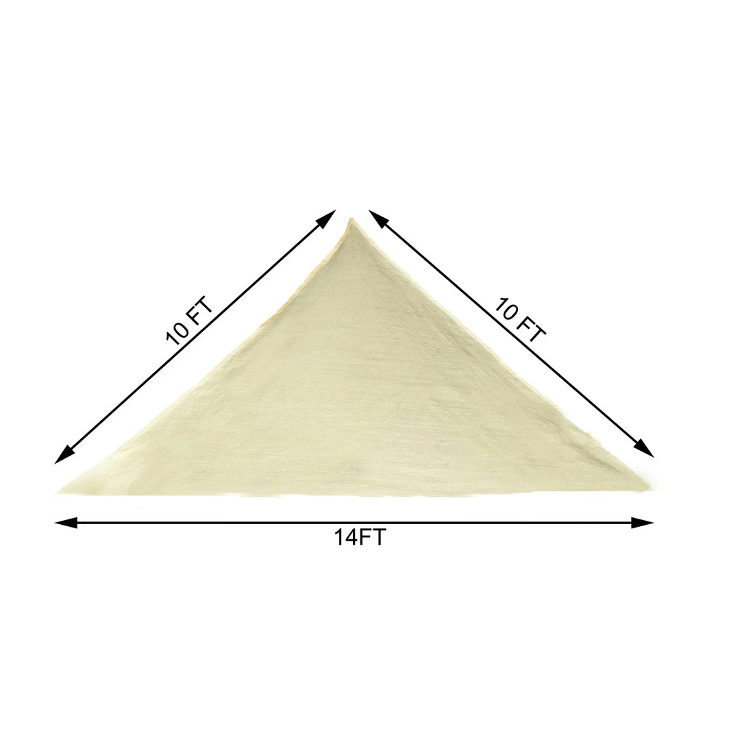 HIER_3130 10ftx10ftx14ft Ivory Triangular UV Block Sun Shade Sail, Patio Canopy Hanging Ceiling Decorations 3 HIER_3130 10ftx10ftx14ft Ivory Triangular UV Block Sun Shade Sail, Patio Canopy Hanging Ceiling Decorations