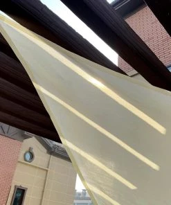 HIER_3130 10ftx10ftx14ft Ivory Triangular UV Block Sun Shade Sail, Patio Canopy Hanging Ceiling Decorations 29 HIER_3130 10ftx10ftx14ft Ivory Triangular UV Block Sun Shade Sail, Patio Canopy Hanging Ceiling Decorations