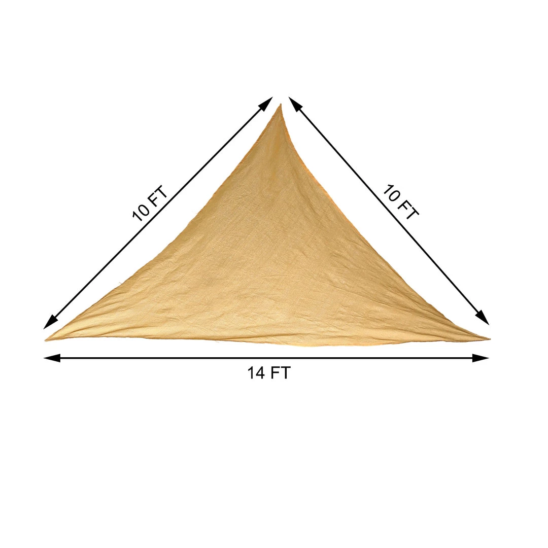 HIER_3130 10ftx10ftx14ft Tan Triangular UV Blocking Sun Shade Sail, Patio Canopy Hanging Ceiling Decorations 3 HIER_3130 10ftx10ftx14ft Tan Triangular UV Blocking Sun Shade Sail, Patio Canopy Hanging Ceiling Decorations