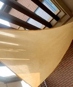 HIER_3130 10ftx10ftx14ft Tan Triangular UV Blocking Sun Shade Sail, Patio Canopy Hanging Ceiling Decorations 28 HIER_3130 10ftx10ftx14ft Tan Triangular UV Blocking Sun Shade Sail, Patio Canopy Hanging Ceiling Decorations