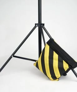 HIER_3110 Big Event Backdrops & Décor 4 Pack | Heavy Duty Black/Yellow Sand Saddle Bag For Backdrop Stands