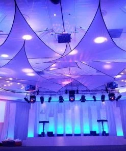 HIER_3400 6ft White Stretchy Spandex Triangle Shade Tarp Backdrop, Patio Sail Big Event Backdrops & Décor